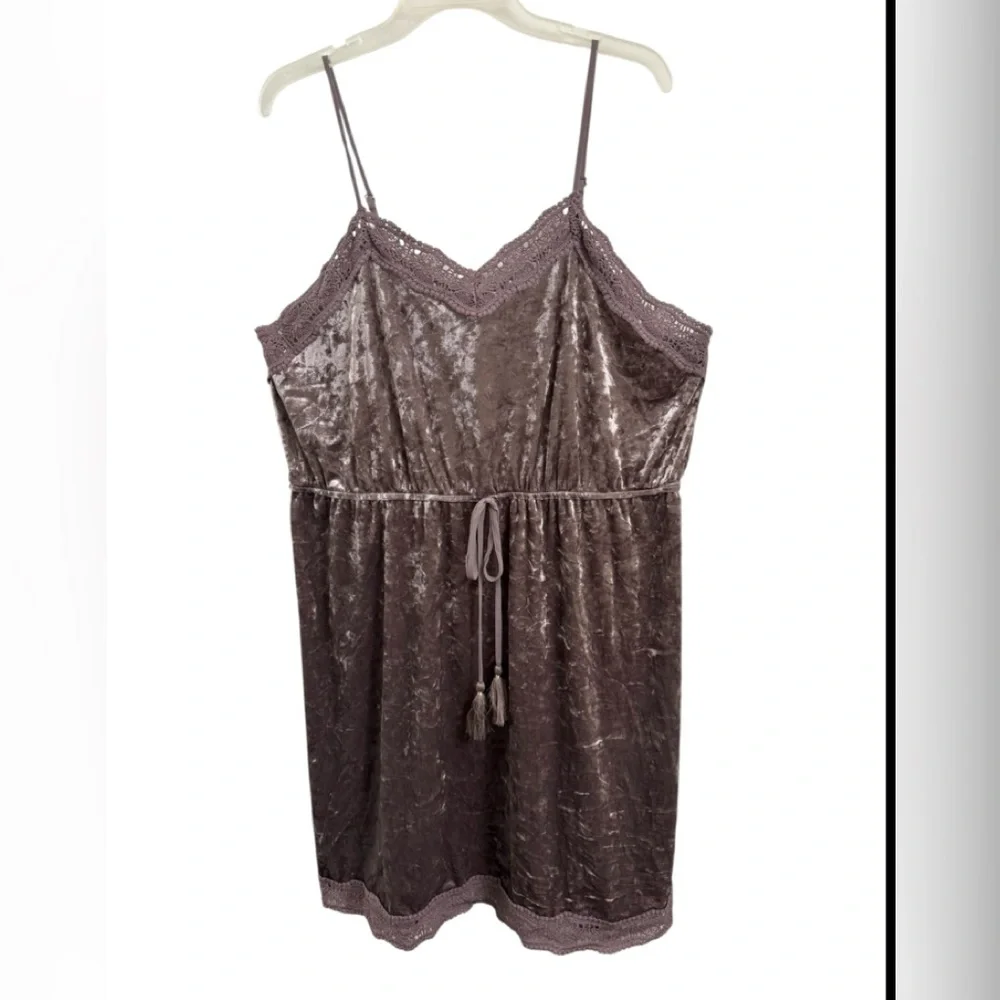 Weavers Purple Y2K Velvet Dress Lace Trim Sz(XXL)